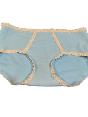 Light Blue Lace Trim Vintage Van Raalte Size Large Panties